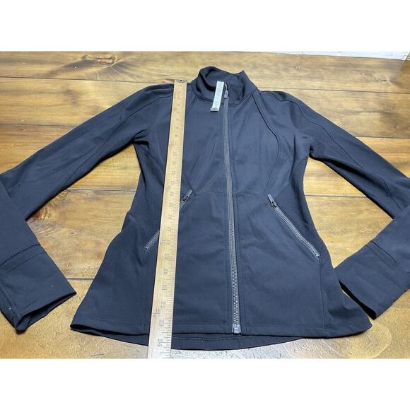 Lululemon Jacket Womens 4 Black Sleek Essentials Full Zip Mock Neck Stretch - Picture 8 of 13